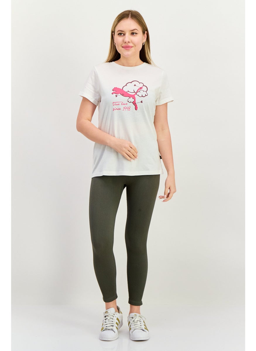 PUMA Women Sportswear Fit Short Sleeve Training T-Shirts, White  - Image 3