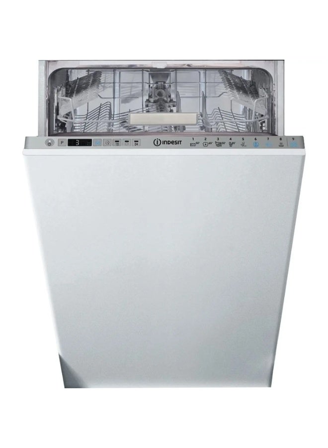 إندست Indesit Fully Integrated Slimline Dishwasher, 10 Place Settings, 9 Programs, White – DSIO-3T224EZUK 10 L DSIO-3T224EZUK silver - Image 1