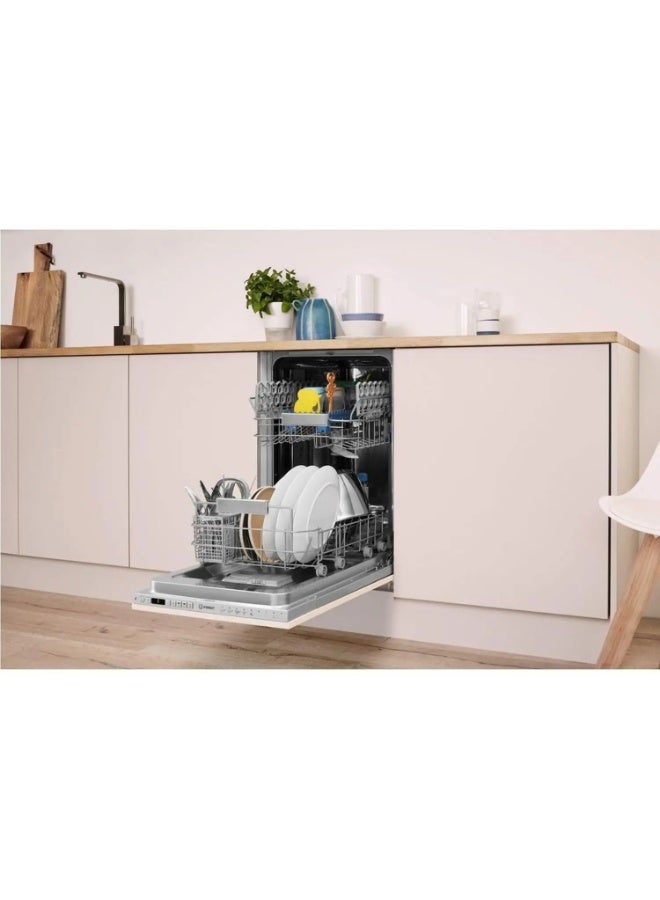 إندست Indesit Fully Integrated Slimline Dishwasher, 10 Place Settings, 9 Programs, White – DSIO-3T224EZUK 10 L DSIO-3T224EZUK silver - Image 3