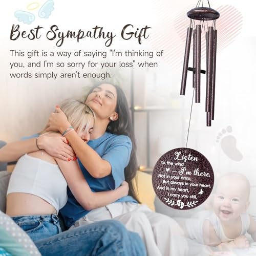 Synhonty Miscarriage Gifts for Mothers, 25'' Loss of baby Sympathy Wind Chimes,infant loss memorial gifts,Bereavement,Condolence,Remembrance Gift,Miscarriage Keepsake for Mom,Windchimes in Memory of angel baby - Image 2