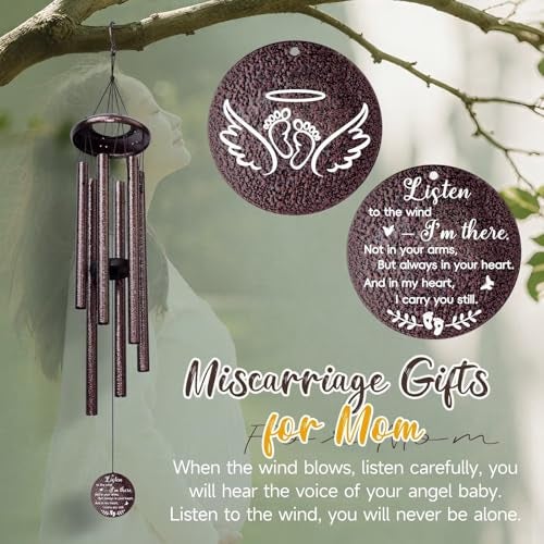 Synhonty Miscarriage Gifts for Mothers, 25'' Loss of baby Sympathy Wind Chimes,infant loss memorial gifts,Bereavement,Condolence,Remembrance Gift,Miscarriage Keepsake for Mom,Windchimes in Memory of angel baby - Image 3