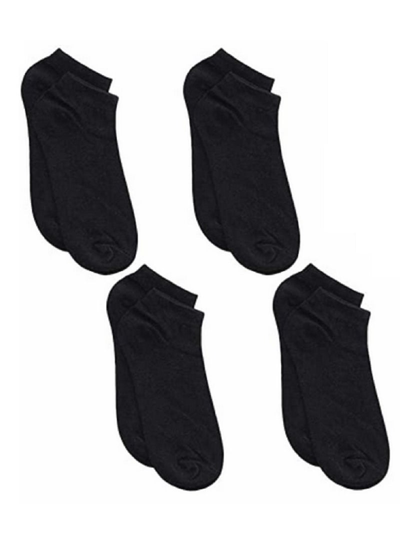 AMM 4PCS Socks For Women Black ankle no show casual soft cotton - Image 1