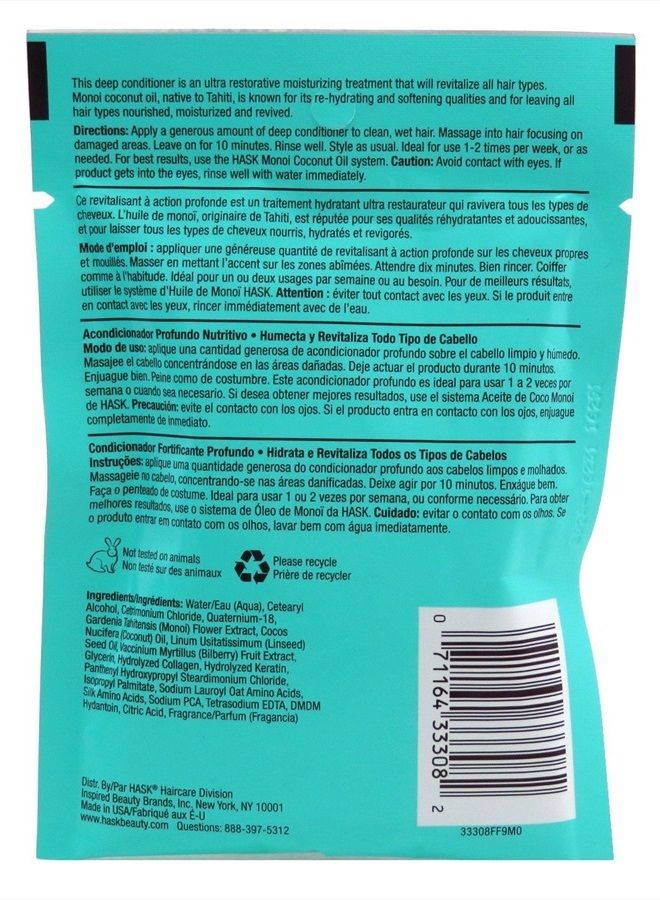 Hask Pks Monoi Coconut Oil Deep Conditioner (12 Pieces) Disply - Image 4