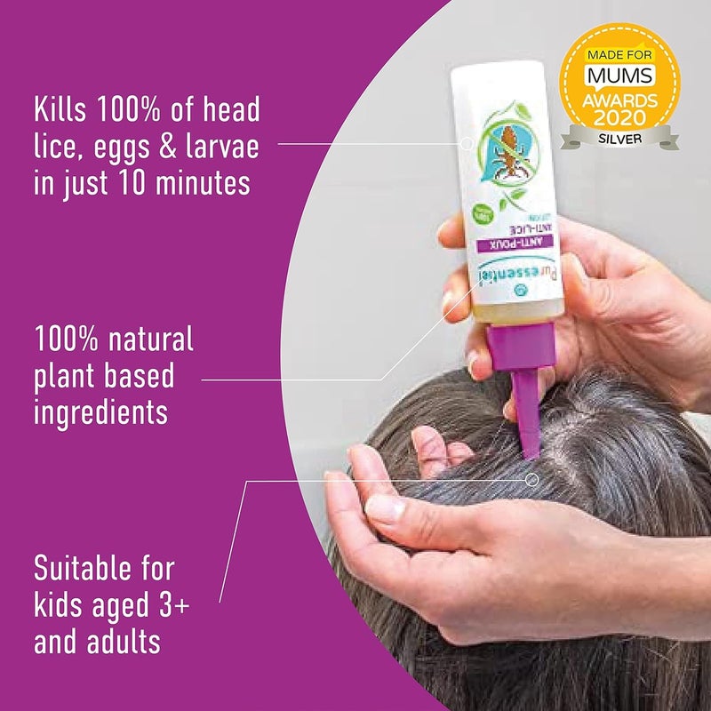 Puressentiel Head Lice Treatment Lotion Head Lice Comb Kills 100 Head Lice in Just 10 minutes 100 Natural Formula Easy To Apply Lotion 100ml For kids Adults Cruelty Free - Image 5
