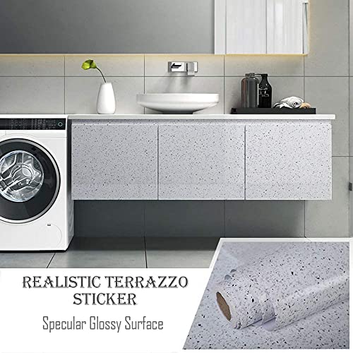 ELTON Granite Self Adhesive Waterproof Contact Film Wallpaper for Countertops Cupboard Door, Almirah, Fridge, Tabletop, Wall, Floor (16X144 INCH, Glossy Grey Granite, EL22222) - Image 4