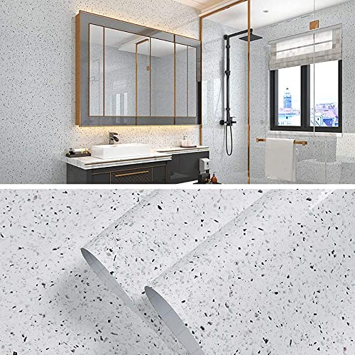 ELTON Granite Self Adhesive Waterproof Contact Film Wallpaper for Countertops Cupboard Door, Almirah, Fridge, Tabletop, Wall, Floor (16X144 INCH, Glossy Grey Granite, EL22222) - Image 3