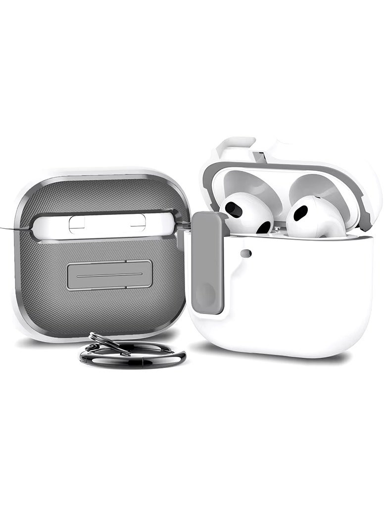MOCOM AirPods 4 Cover Case Automatic Pop-Up AirPods 4 Case (2024) with Secure Lock Clip | Shockproof, Waterproof, Full-Body Protective Hard PC Cover | All-Around Protection, Wireless Charging Compatible  - Image 1