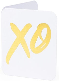 Ym Sketch YM Sketch Round Edge Square 6.5 x6.5 cm Greeting Card Blank - XO - Luxury Gold Foil Emboss on White 