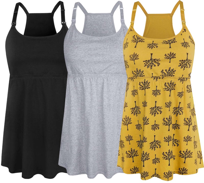 SUIEK Women's Nursing Tank Top Cami Maternity Bra Breastfeeding Shirts (X-Large) - Image 1
