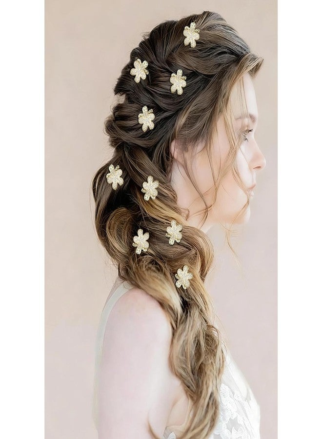 ANBALA 12Pcs Small Flower Hair Clips, Cute Pearl Hair Clips for Women Girls, Fancy Artificial Pearl Mini Claw Clip for Bride Wedding Daily - Image 4
