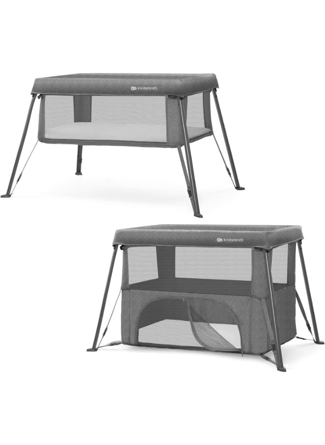Kinderkraft - Cami 3 - In - 1 Baby Cot - Grey - Image 1