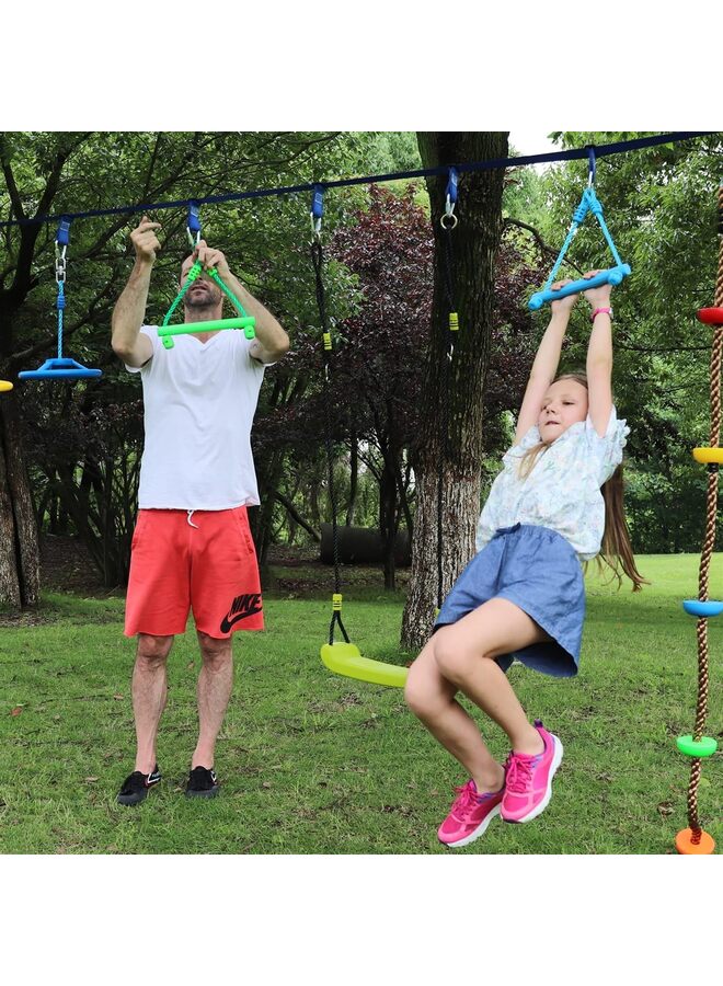 Trapeze swing bars, 3-Pack Kids - Trapeze Swing Bars for Ninja Obstacle Course Attachments -  Blue, Red  Green Color - Image 4