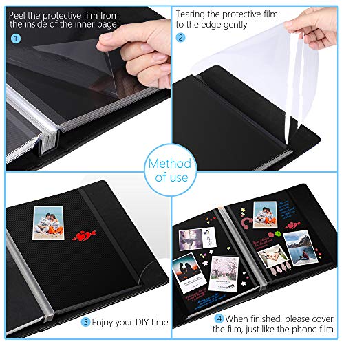 1DOT2 Self-Adhesive Photo Album, 60 Black Pages Self-Stick Page DIY Anniversary Travel Memory Book, Leather Cover, Magnetic Scrapbook Family Album for Christmas, Birthday, Valentine’s Day Gifts - Image 5