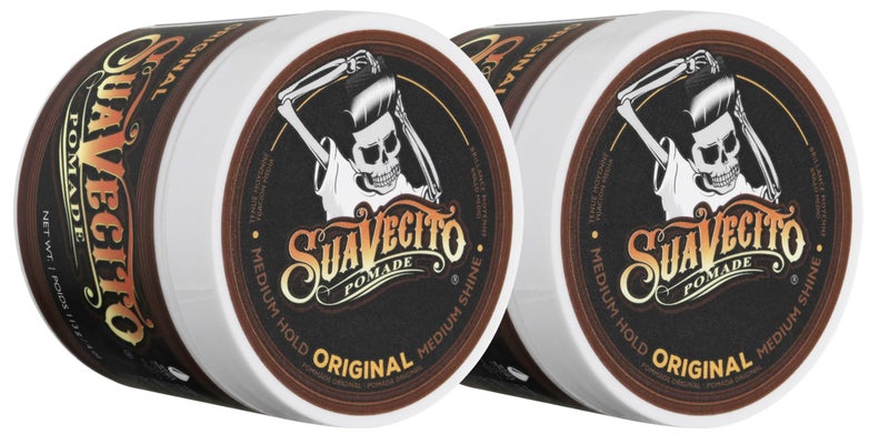 Suavecito Pomade Original All Day Hold for Hairstyles for Men Medium Shine Water Based Wax Like Flake Free Gel Easy To Wash Out 8 Oz Pack of 2
