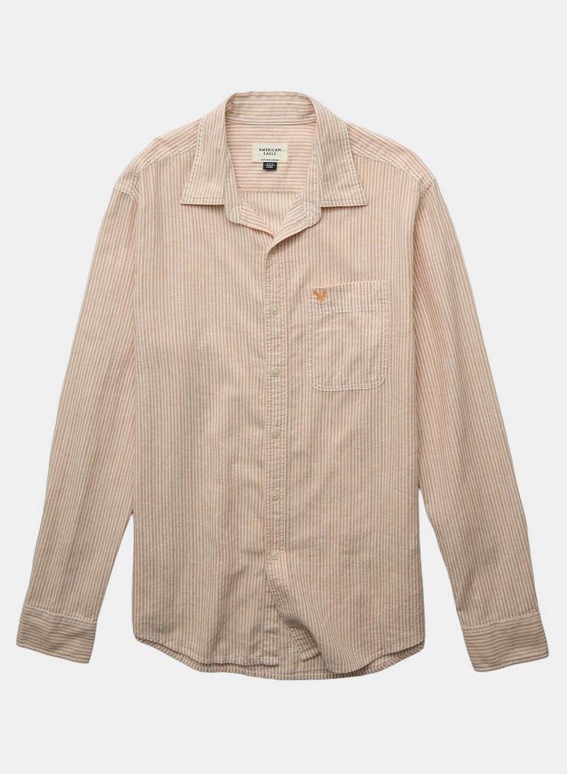 American Eagle AE Everyday Button-Up Linen Shirt - Image 3