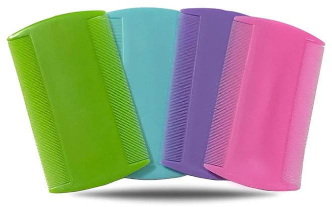 Estrico 4Pcs Hair Lice Combs Head Lice Remover Double Sided Detection Lice Eggs Remover Combs Plastic Fine Tooth For Kids Pets And Adults English Color - Image 1