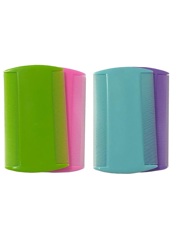 Estrico 4Pcs Hair Lice Combs Head Lice Remover Double Sided Detection Lice Eggs Remover Combs Plastic Fine Tooth For Kids Pets And Adults English Color - Image 2