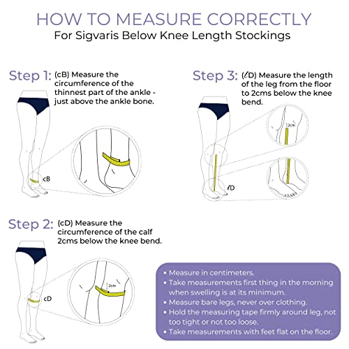 SIGVARIS Medical Compression Stockings - Cotton - Class 1 - Below Knee length - For Men and Women (S Plus - Normal) - Image 4