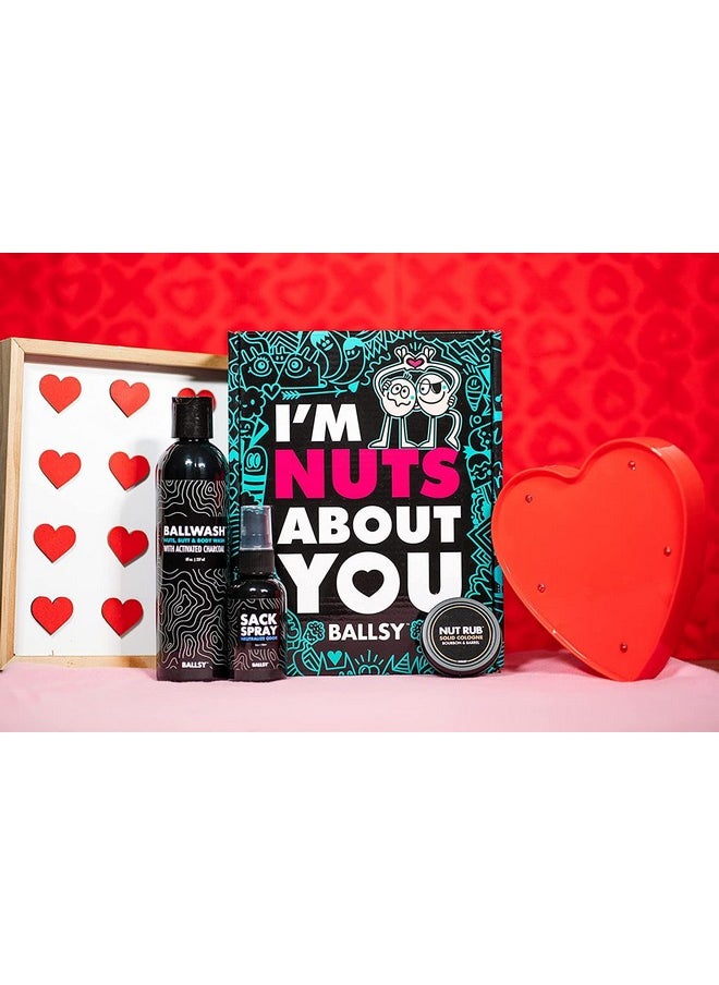 Ballsy - Nuts About You Sack Pack Men'S Fresh Kit Gift For Valentine'S Day Includes Ballwash Sack Spray And Nutrub Ocean & Air - Image 1