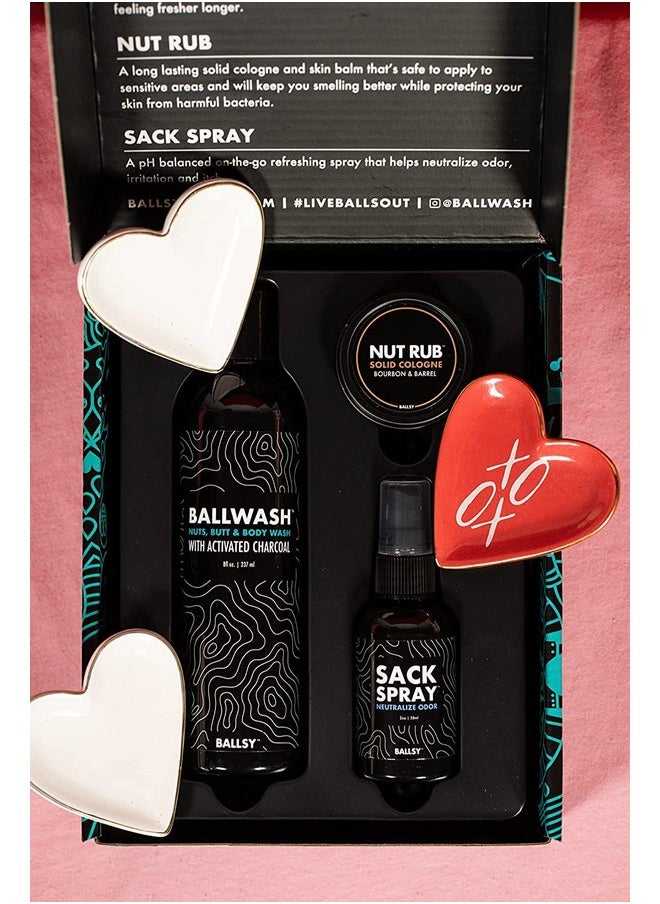 Ballsy - Nuts About You Sack Pack Men'S Fresh Kit Gift For Valentine'S Day Includes Ballwash Sack Spray And Nutrub Ocean & Air - Image 1