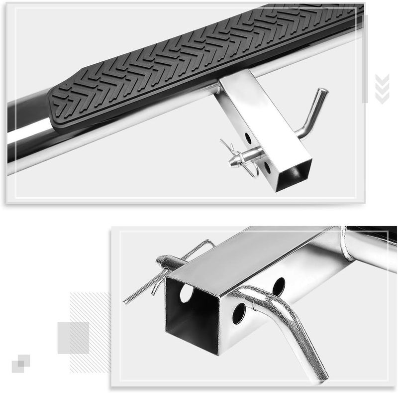 PM Performotor 35x4 Inches Oval 2 Inches Receiver Stainless Steel Trailer Towing Tailgate Hitch Step Bar - Image 4