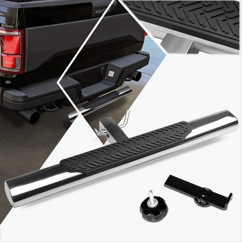 PM Performotor 35x4 Inches Oval 2 Inches Receiver Stainless Steel Trailer Towing Tailgate Hitch Step Bar - Image 1