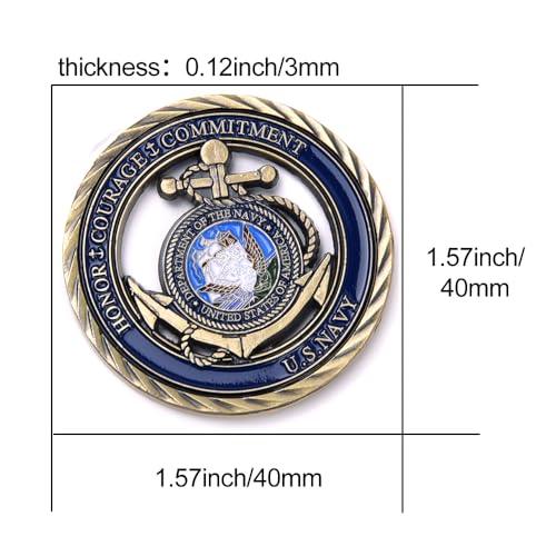 Woerda USA Navy Core Values Challenge Coin Collectors Medallion Single Coin - Image 5