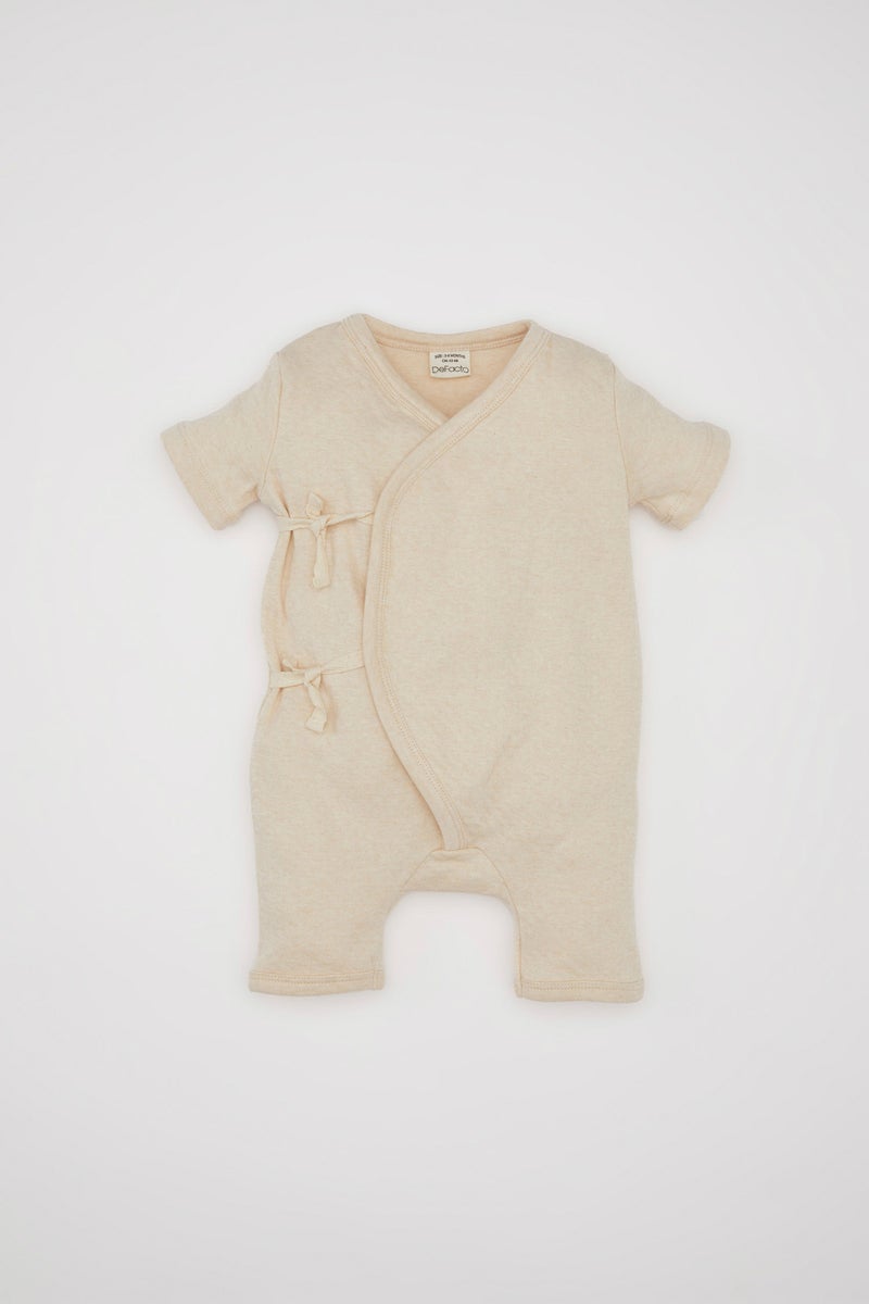 DeFacto Beige BabyGirl Baby Girl Newborn Short Sleeve Jumpsuit Casual - Image 1