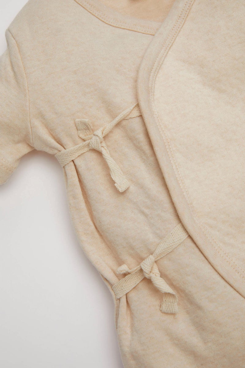 DeFacto Beige BabyGirl Baby Girl Newborn Short Sleeve Jumpsuit Casual - Image 3