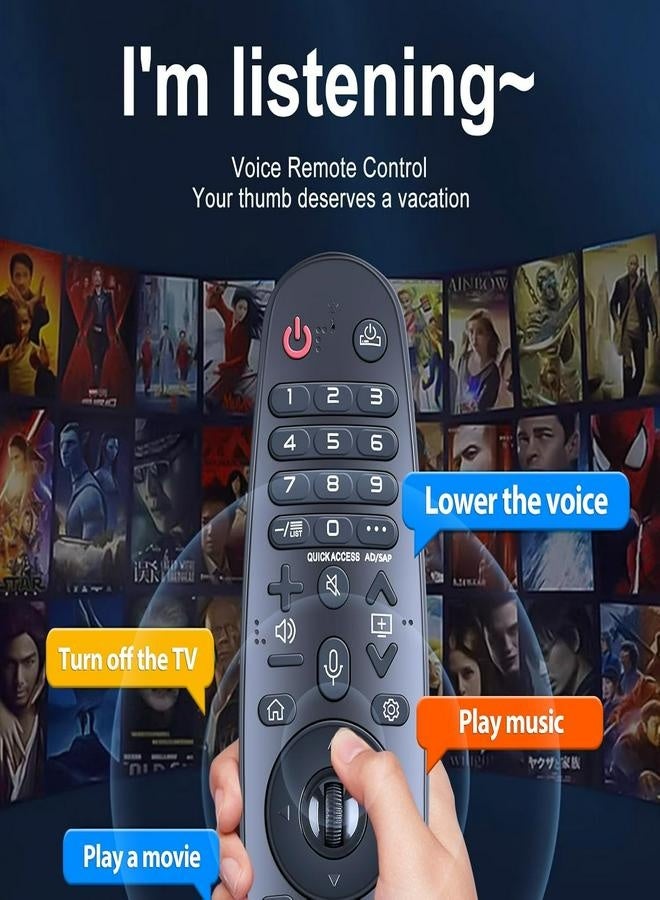 SQNCHN New AKB75855501 Magic Voice Remote Control Replacement for LG Smart TVs｜Compatible with AN-MR19BA, AN-MR18BA, MR20GA｜Pointer, Voice Command & Scroll Wheel Function  - Image 5