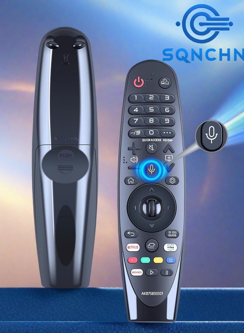 New AKB75855501 Magic Voice Remote Control Replacement for LG Smart TVs｜Compatible with AN-MR19BA, AN-MR18BA, MR20GA｜Pointer, Voice Command & Scroll Wheel Function