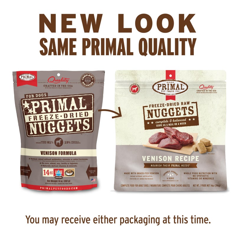 Primal Pet Foods Primal Freeze Dried Raw Dog Food Nuggets, Venison, Complete & Balanced Meal, Also Use as Topper or Treat, Premium, Healthy, Grain Free, High Protein Raw Dog Food, 14 oz - Image 2