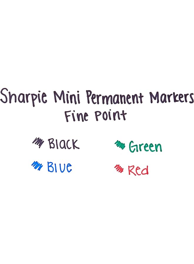 Sharpie Mini Permanent Markers Fine Point Assorted Colors 4 Count 35113Pp 2 Pack 4 Count - Image 4