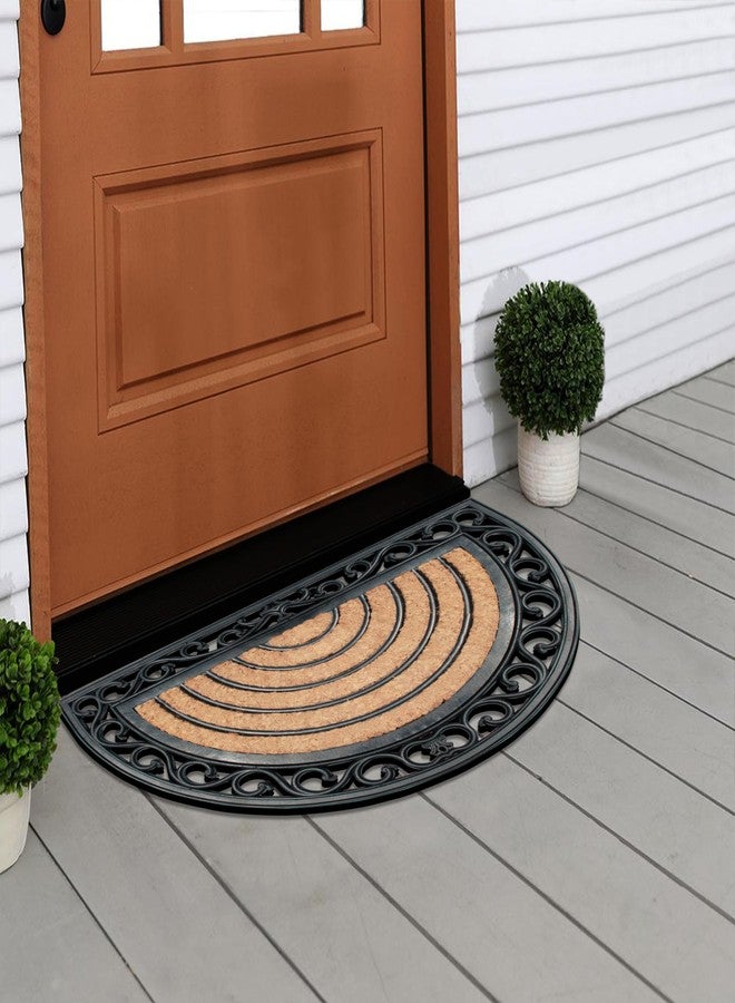 A1 Home Collections A1HC Natural Coir and Rubber Large Door Mat, 18" x 30", Thick Durable Half Round Doormats for Door Entrance, Heavy Duty, Thin Profile Door Mat, Easy to Clean,Long Lasting Front Door Entry Doormat - Image 4