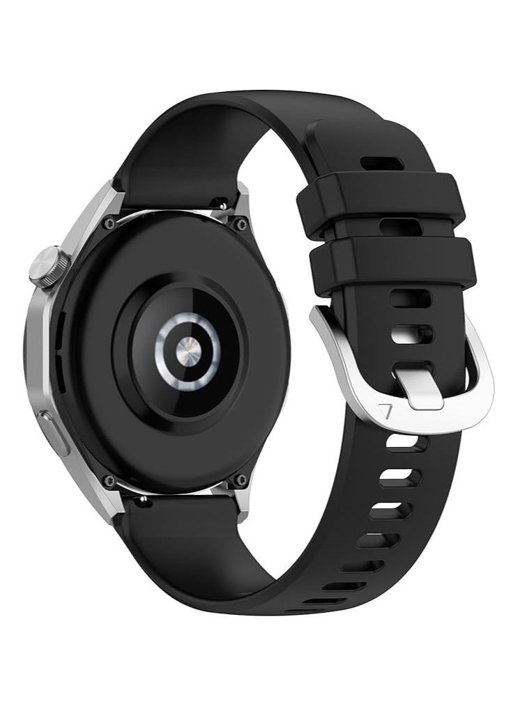 2 PCS Replacement Strap Silicone Band for Huawei Watch GT4 46mm(Black/Navy Blue) - Image 2