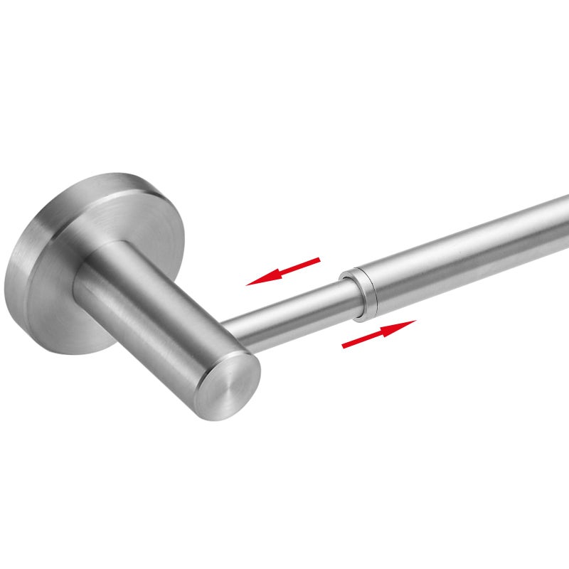 شريط منشفة قابل للتعديل من BESy بطول 15 إلى 26 بوصة للحمام، حامل منشفة من الفولاذ المقاوم للصدأ SUS304، مثبت على الحائط مع براغي، قضيب منشفة يدوي، تصميم فندقي، نيكل مصقول