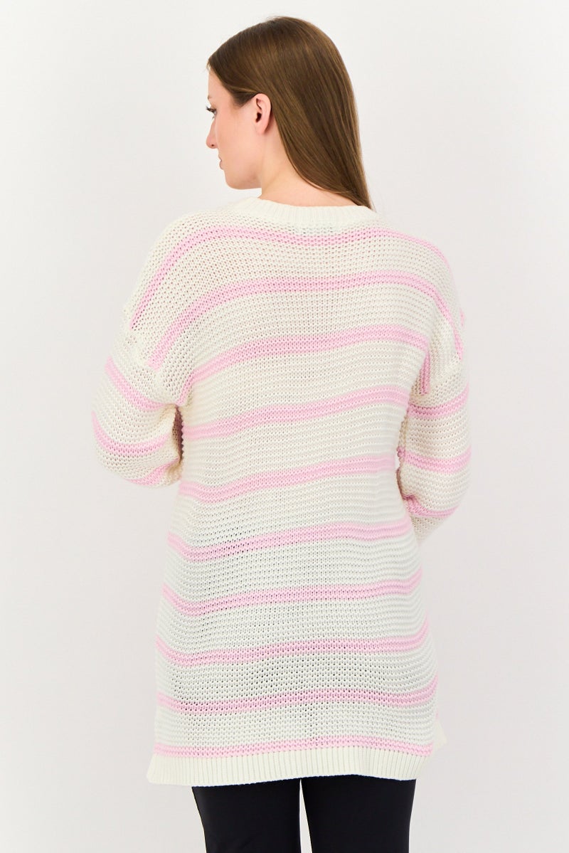 Dorothy Perkins X Maternity Women Crew Neck Stripe Sweater, Multicolor - Image 3