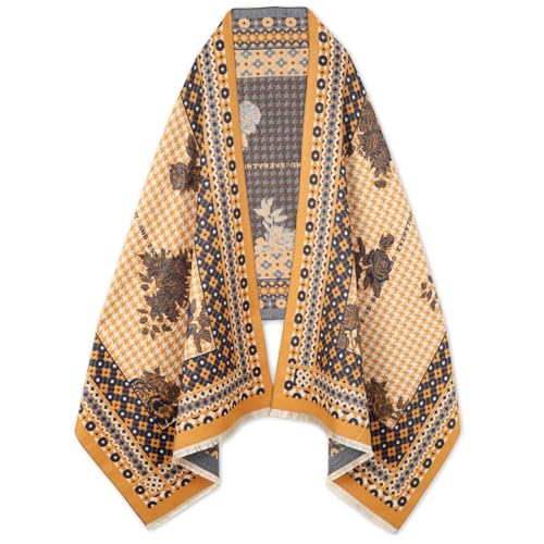 EXTREE Scarfs for Women Pashmina Silky Shawl Wrap for Evening Dressing Blanket Open Front Poncho Cape - Image 1