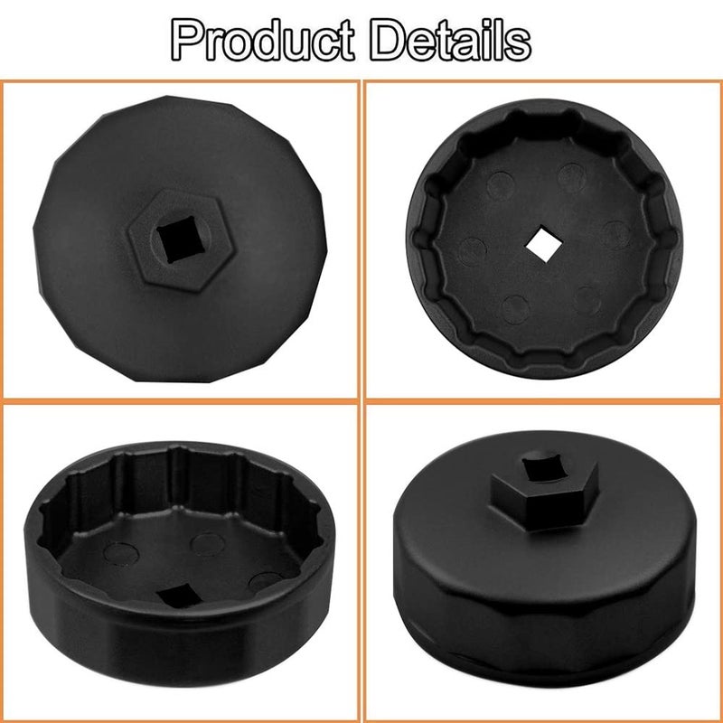 Shonee Oil Filter Wrench for VW,Jetta,Mercedes Benz,Sprinter,Audi,Porsche,Volkswagen,Mazda. 74mm 14F Filter Removal Tool for Mobil1,Bosch,Mahle,Fram - Image 3