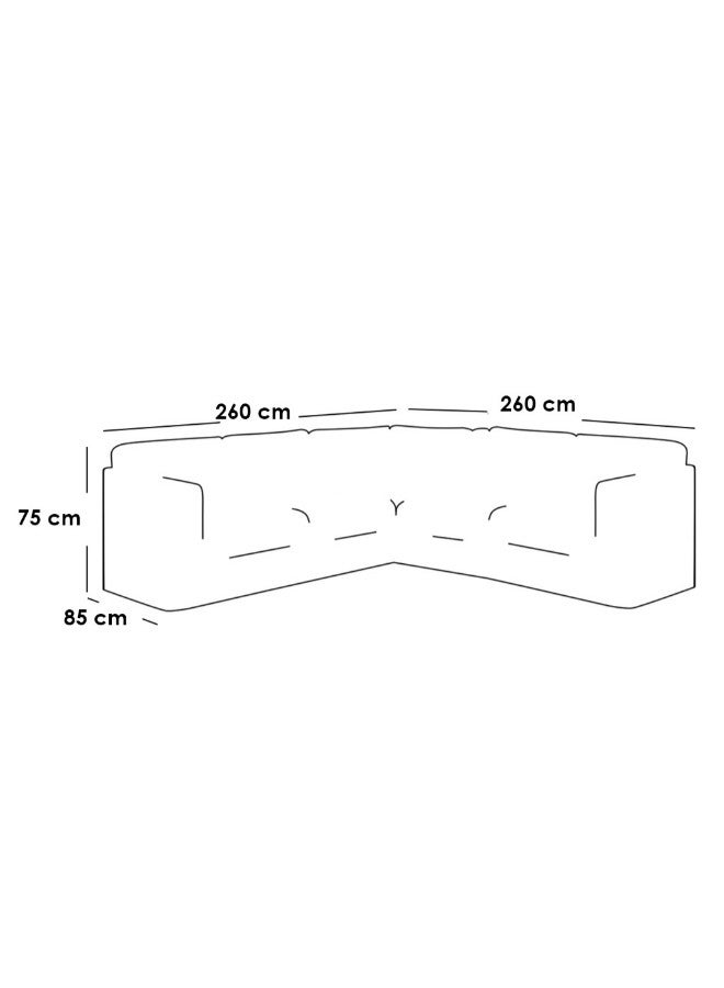 Al Home 5 Seater L-shape Sofa - Swedish Wood - 260x260x85x75 Cm - Blue - Image 2