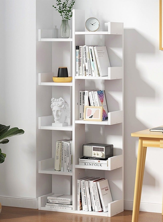 والالا خزانة كتب خشبية قائمة بذاتها ذات 10 طبقات ومنظم رف الكتب، رف تخزين المكتب المنزلي، رف العرض المنزلي - Image 1