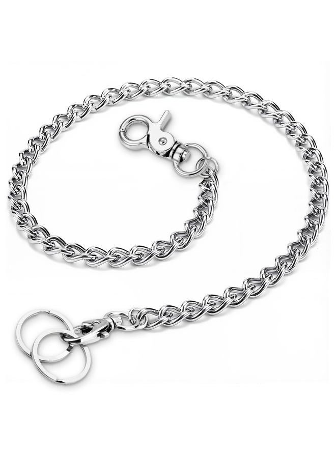 Wiratca Wallet Chain for Men Women - 24" Heavy Duty Pocket Chain, Punk Jean Keychain with Lobster Clasp (Silver) - Image 1