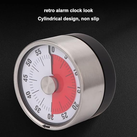 NETZILLA NAVA PAVA Magnetic Kitchen Timer Clock Cooking Countdown Cadrim Mechincal Visual Analog Timer Cooking Loud Alarm Clock Timer Magnetic Back Stand Hanging Hole Timer Manual for StudyCookingBaking - Image 4