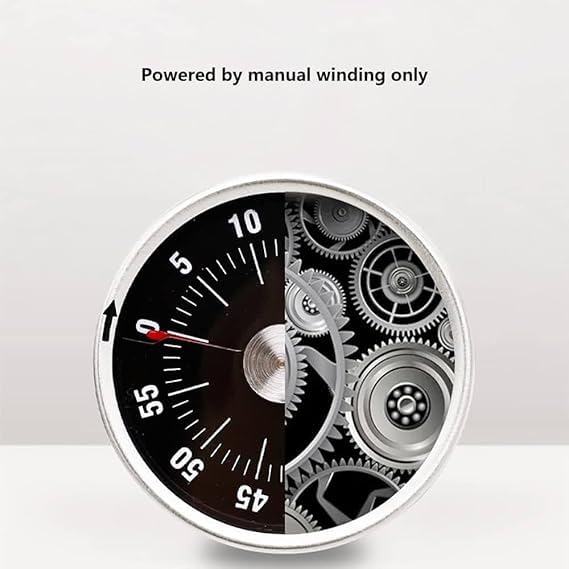 NETZILLA NAVA PAVA Magnetic Kitchen Timer Clock Cooking Countdown Cadrim Mechincal Visual Analog Timer Cooking Loud Alarm Clock Timer Magnetic Back Stand Hanging Hole Timer Manual for StudyCookingBaking - Image 2