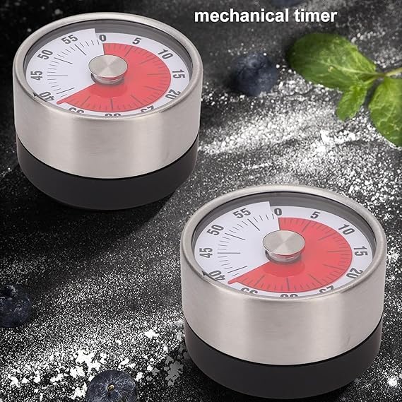 NETZILLA NAVA PAVA Magnetic Kitchen Timer Clock Cooking Countdown Cadrim Mechincal Visual Analog Timer Cooking Loud Alarm Clock Timer Magnetic Back Stand Hanging Hole Timer Manual for StudyCookingBaking - Image 5