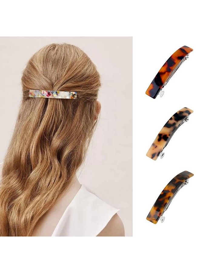 SUMAJU 6 Pcs Tortoise Shell Hair Barrettes Acetate Hair Barrettes Acrylic Hair Barrettes French Design Hair Clips Automatic Hair Clip For Women Ladies (2) - Image 5