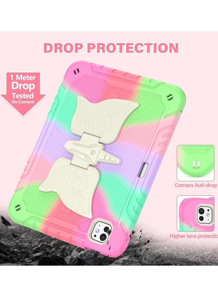 general Kids Case for IPad Pro 11 Inch (2024),Durable Anti-drop Smart Tablet Cover,Kids Friendly PC+Silicone Protective Cover with Unicorn Stand & Pen Holder & Shoulder Straps - Image 2