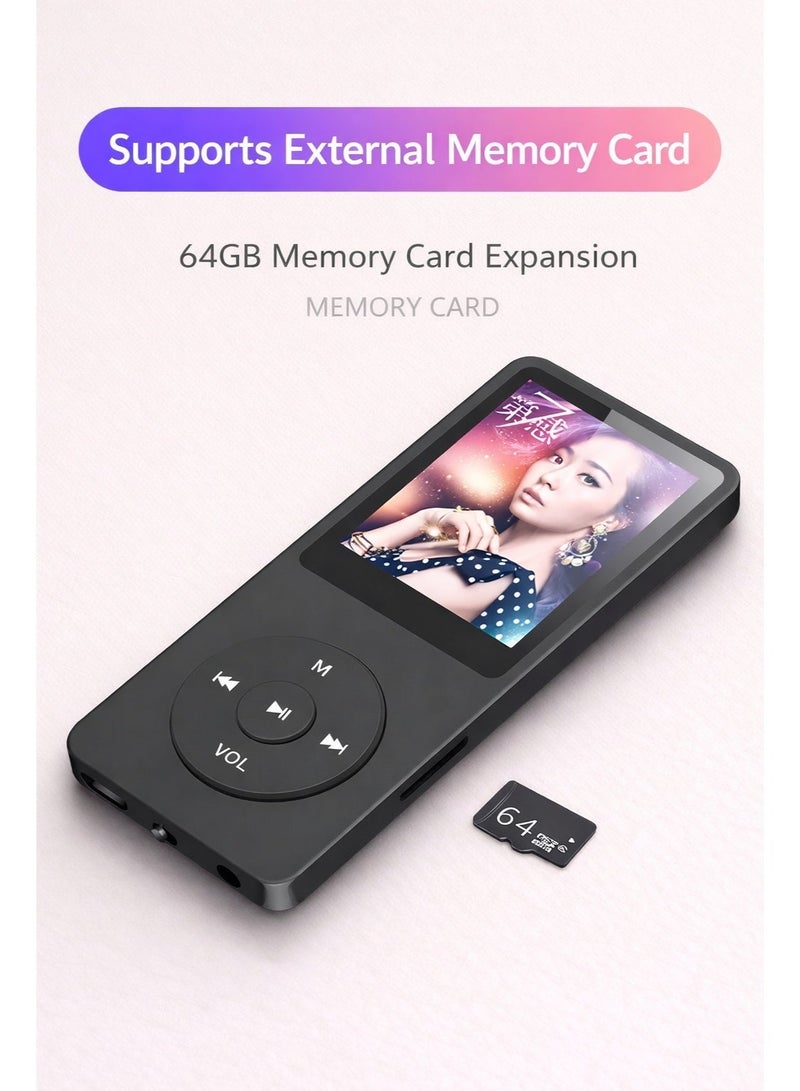 Sisily Bluetooth MP4 Player IPS HD Screen, Hi-Fi Lossless Sound, Wireless Music Player with Voice Recorder & FM Radio, Supports up to 64GB TF Card, Portable for Study, Travel & Sport - Image 4