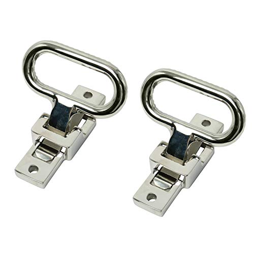 NovelBee 2 Pack of Heavy Duty 316 Stainless Steel Folding Mast Step with Diamond Tread for Boat,Yacht,Car,Truck - Image 1