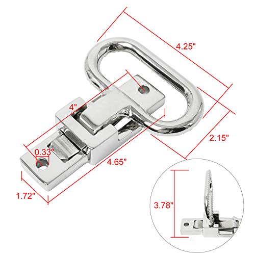 NovelBee 2 Pack of Heavy Duty 316 Stainless Steel Folding Mast Step with Diamond Tread for Boat,Yacht,Car,Truck - Image 2